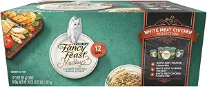Purina Fancy Feast Medleys White Meat Chicken Wet Cat Food, 3 oz, 30-Pack | Variety Pack of tasty White Meat Chicken Florentine, Tuscany and Primavera recipes, 100 percent complete and balan