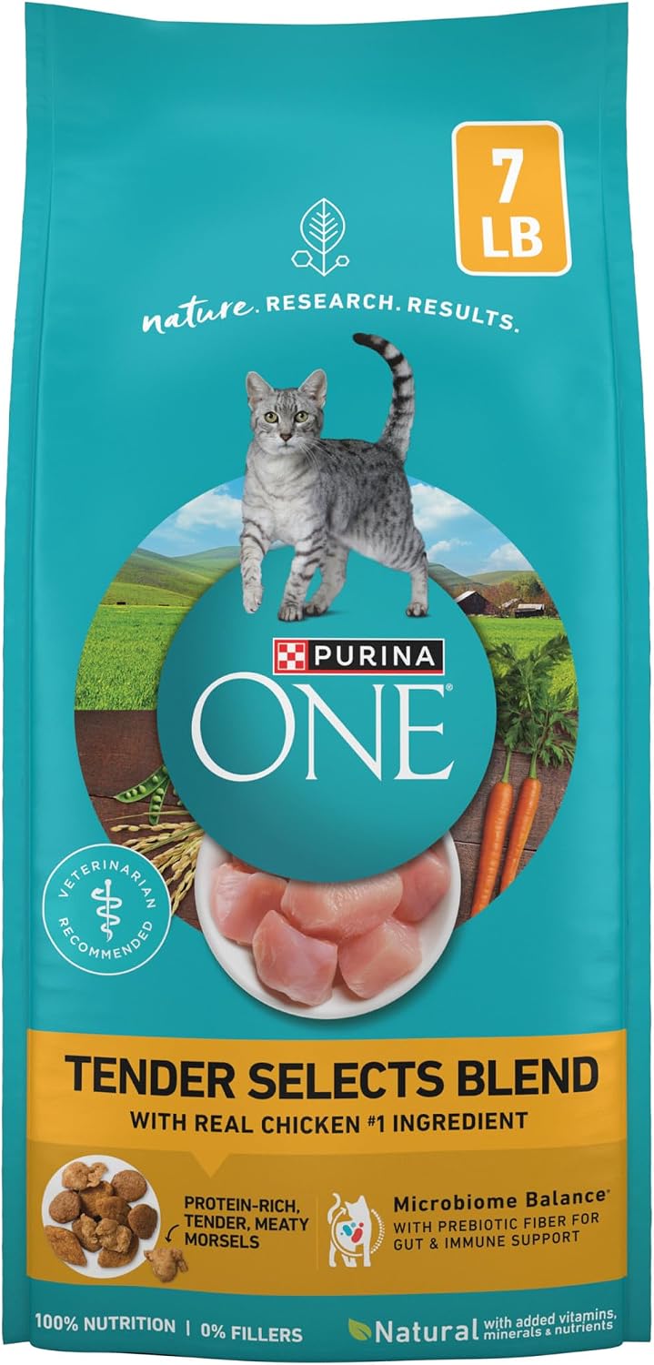 Purina ONE Natural Dry Cat Food, Tender Selects Blend With Real Chicken - 7 lb. Bag image 2
