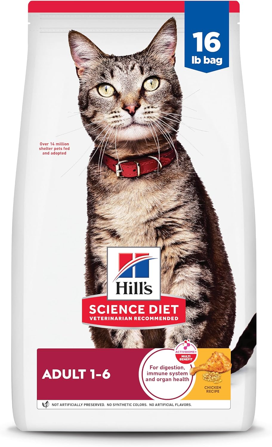 Hill's Science Diet Adult 1-6 Dry Cat Food | #1 Veterinarian Recommended, Chicken Recipe, 16 lb. Bag image 2