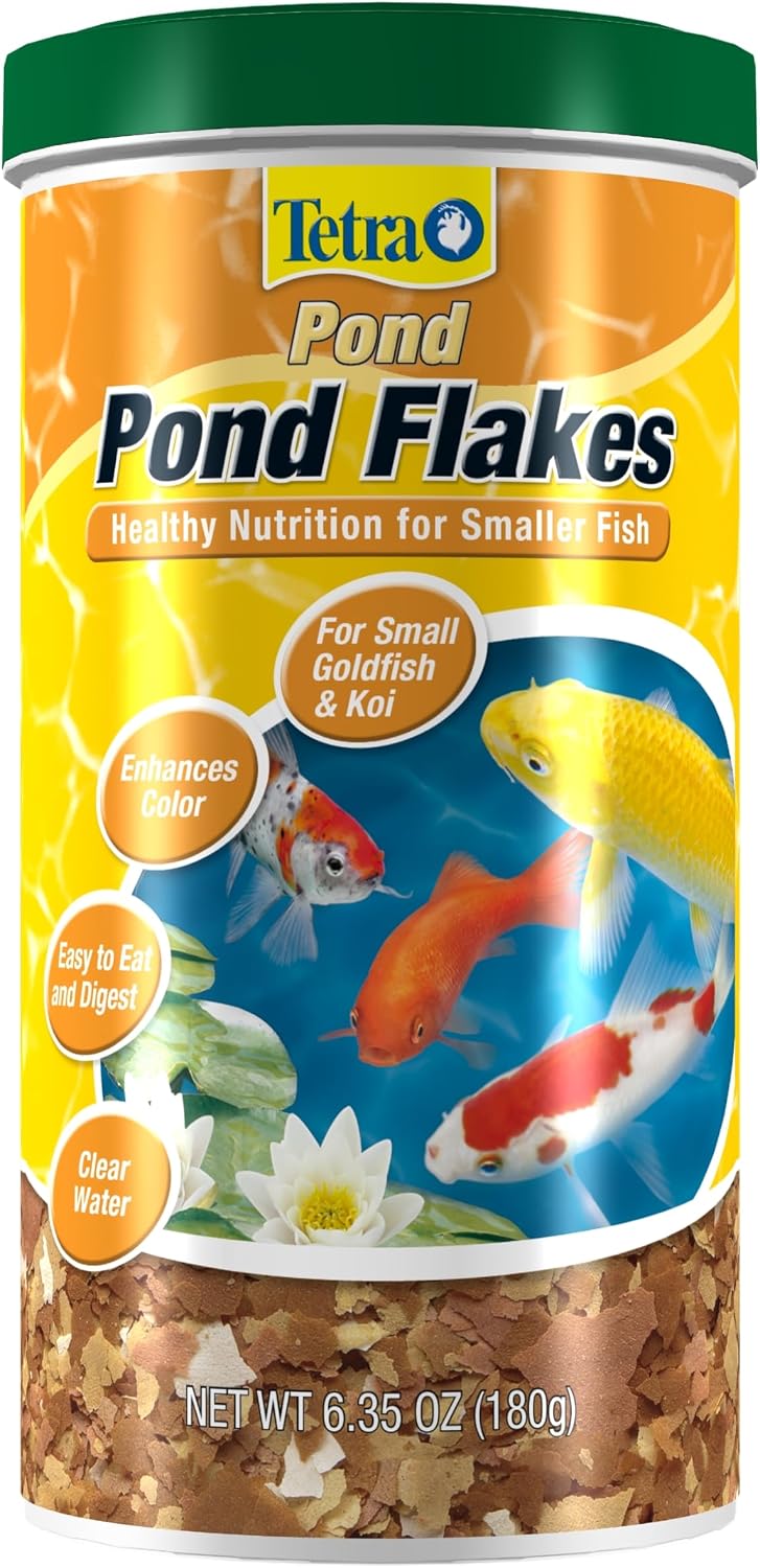 TetraPond Pond Flakes, Complete Nutrition for Smaller Pond Fish, Fish Food for Goldfish and Koi Fish, 6.35 Ounces image 2
