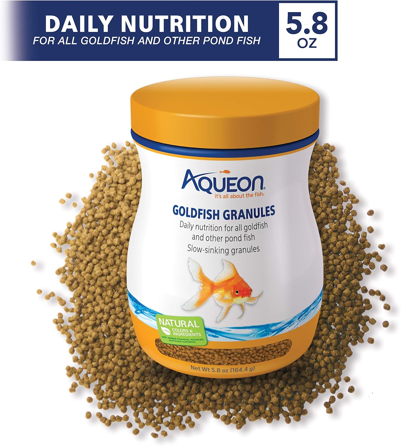 Aqueon Goldfish Fish Food Slow Sinking Granules, 5.8 oz image 3
