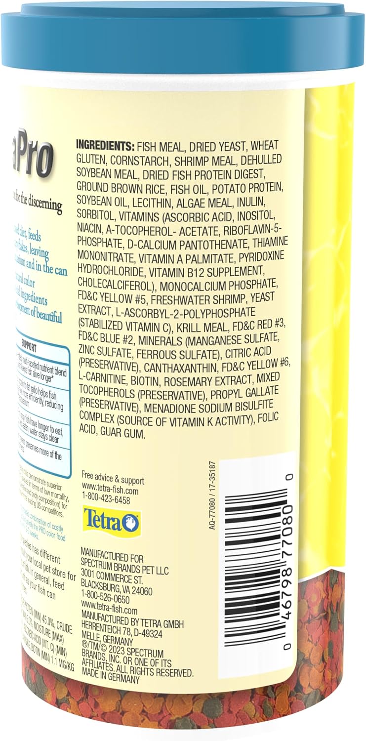 TetraPro Tropical Color Crisps, Fish Food With Natural Color Enhancers, Tropical Fish Food, 7.41 Ounces image 3