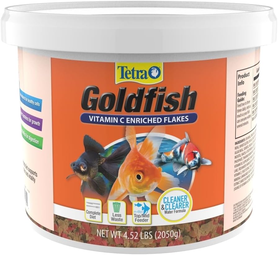 Tetra Goldfish Flakes, Nutritionally Balanced Diet For Aquarium Fish, Vitamin C Enriched Flakes, 4.52 lbs oz image 2