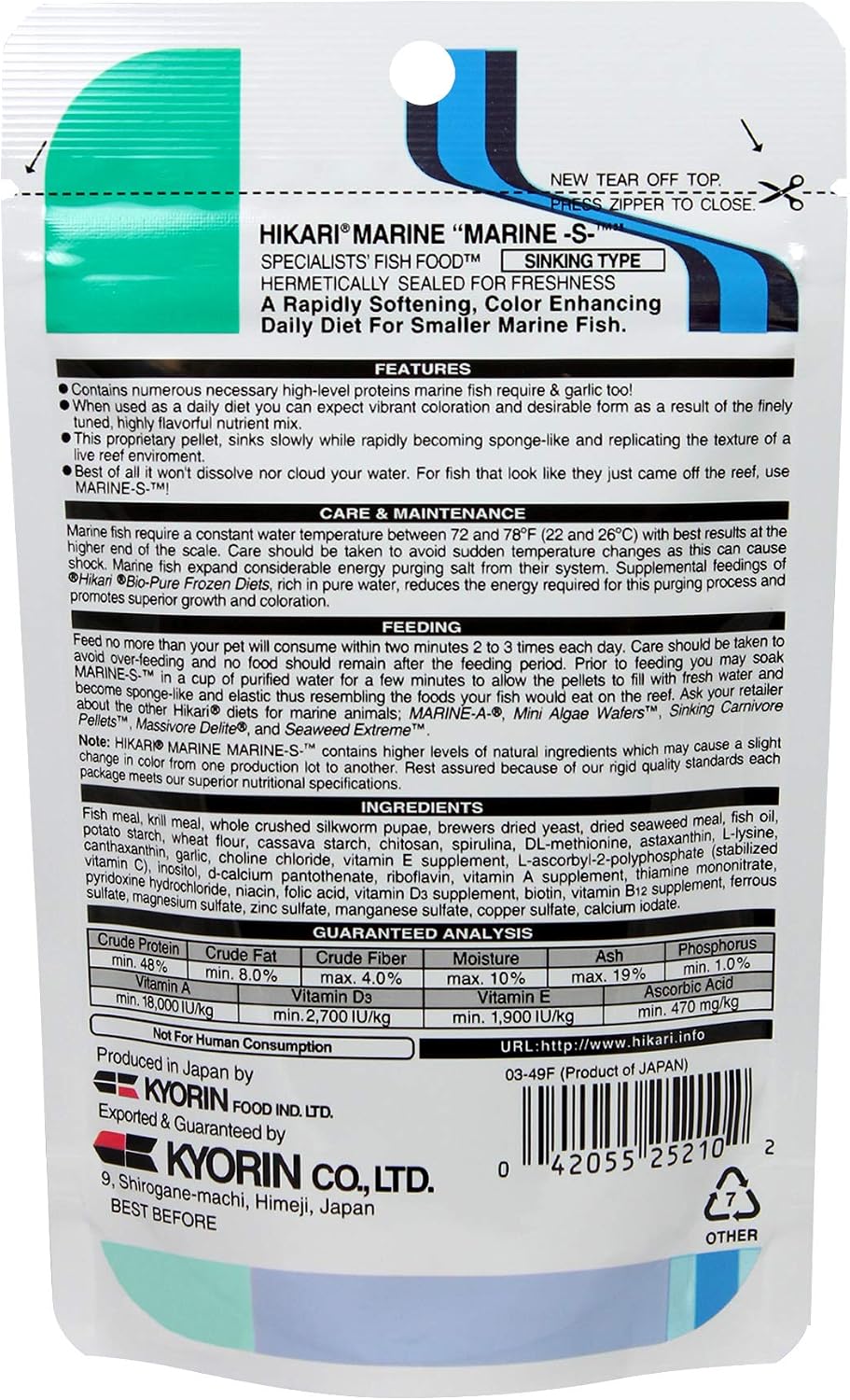 Hikari Marine-S Pellets Fish Food for Smaller Marine Fish image 3