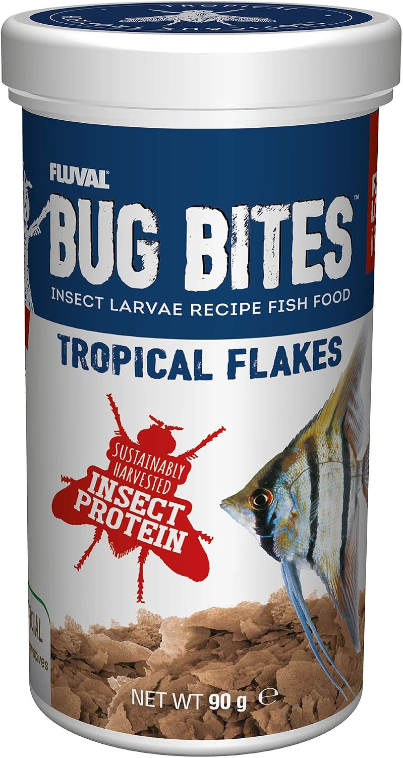 Fluval Bug Bites Tropical Fish Food, Flakes for Small to Medium Sized Fish, 3.17 oz., A7332, Brown image 2