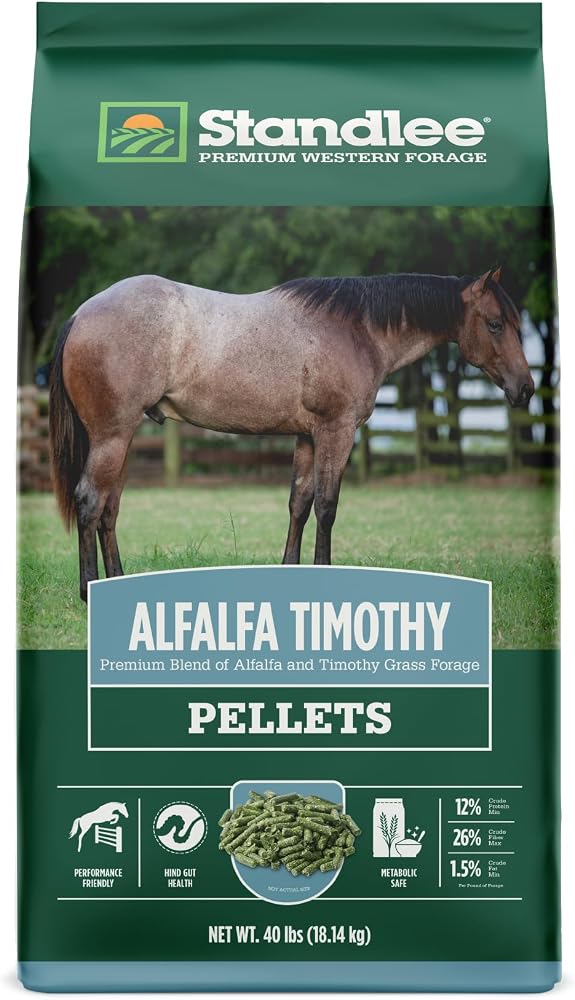 Standlee Alfalfa & Timothy Pellets, Alfalfa & Timothy Horse Feed, 40 lbs