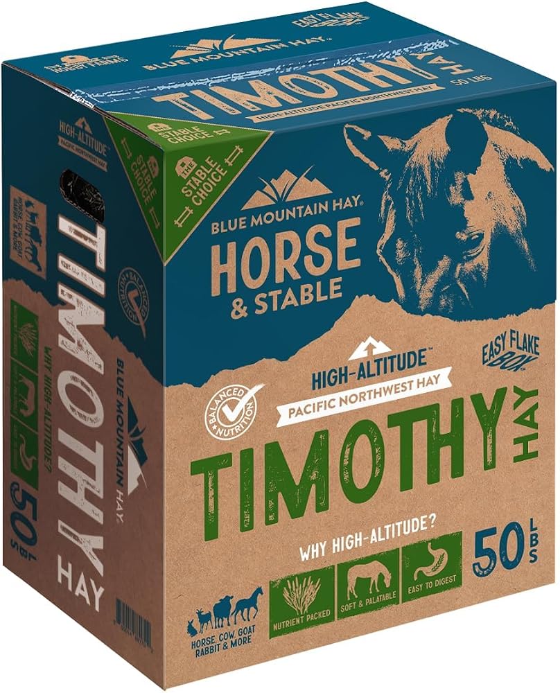 Blue Mountain Hay High-Altitude Easy Flake Box, High Protein, Timothy, 50lb