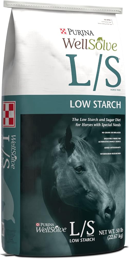 Purina Wellsolve Low Starch Horse Feed, Low Starch and Low Sugar Diet,...
