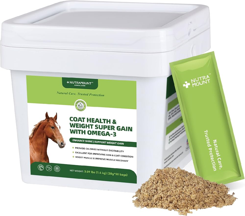 Nutramount Horse Ground Flaxseed Feed, Natural High-Fat Flaxseed Meal for...