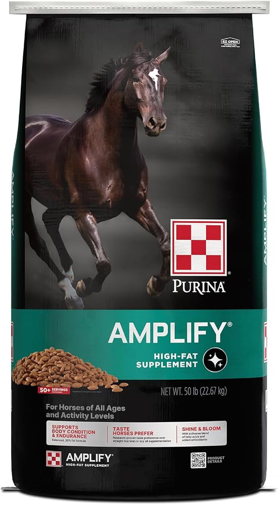 Purina, Amplify Equine, High-Fat Horse Supplement for Maintenance, Breeding,...