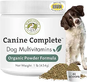 Organic Dog Vitamins - 1 Lb - 45 Scoops | Canine Complete - Daily Dog Multivitamin with Prebiotics, Probiotics for Immune Support, Skin Coat, Digestion, & Joint Health