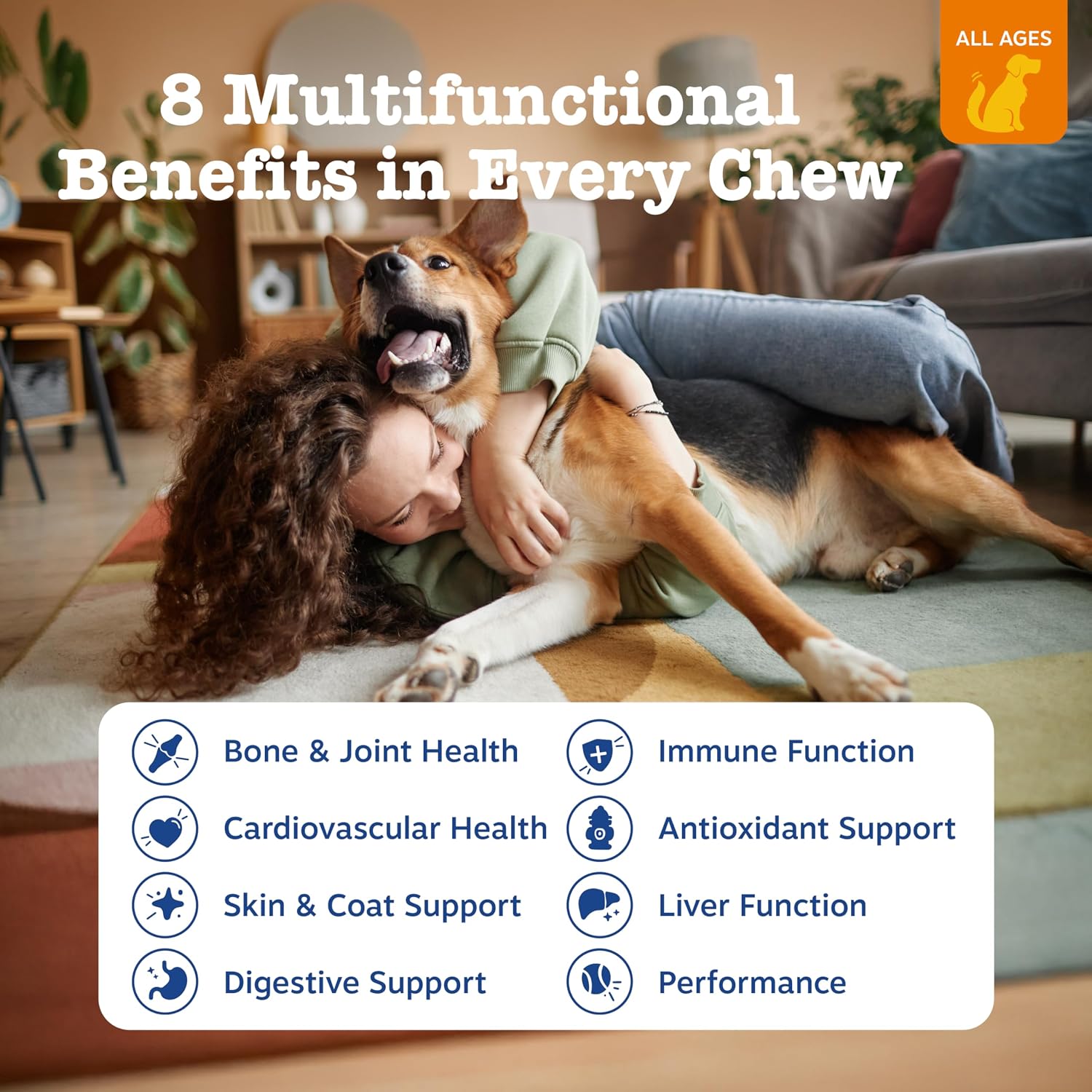 Zesty Paws Dog Multivitamin, Chewable Dog Vitamins and Supplements for Hip & Joints, Skin & Coat, Omega 3 Fish Oil for Dogs- Senior & Puppy Multivitamin- Chicken- 90ct image 3