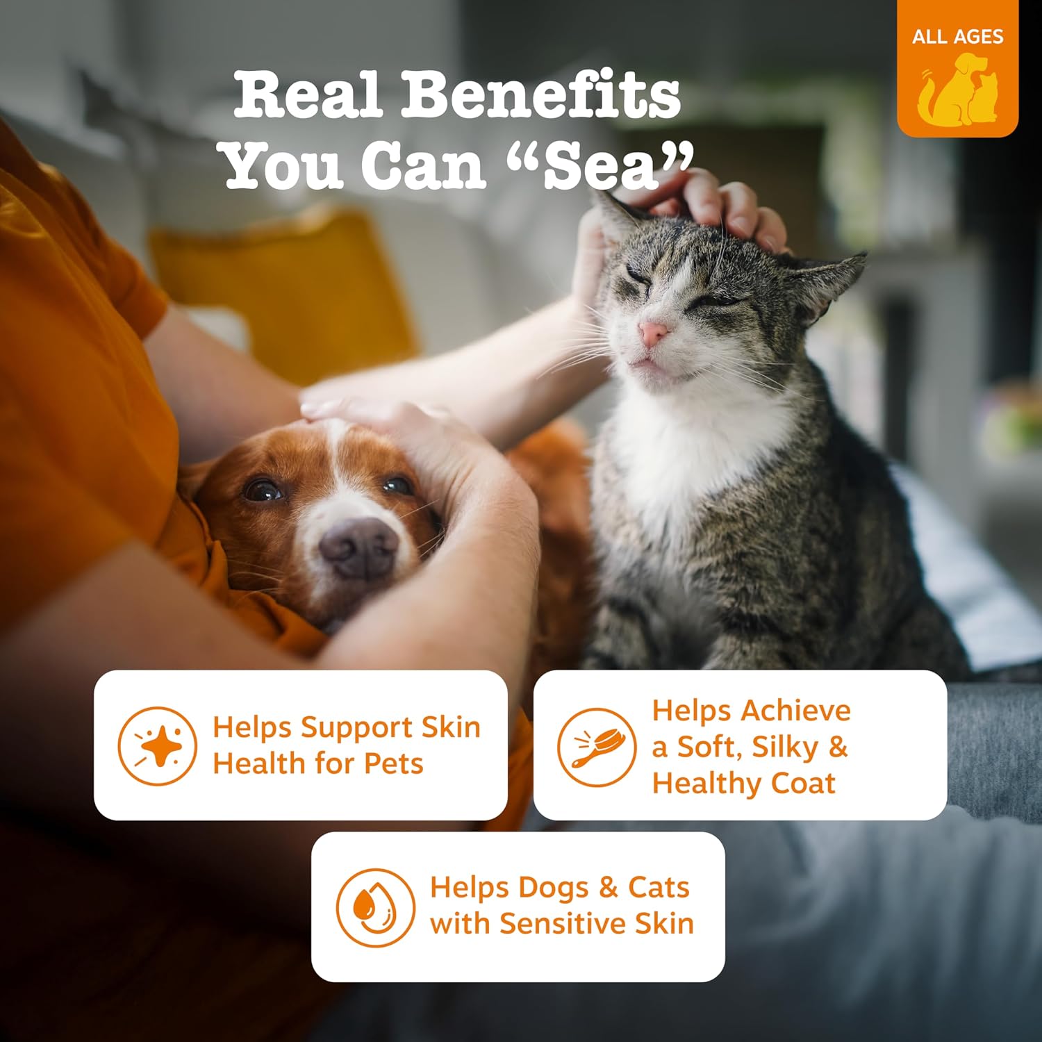 Zesty Paws Wild Alaskan Omega-3 Blend Pollock + Salmon Oil for Dogs and Cats- Skin and Coat Support, Omega 3 Supplement for Pets, 8.5oz image 3