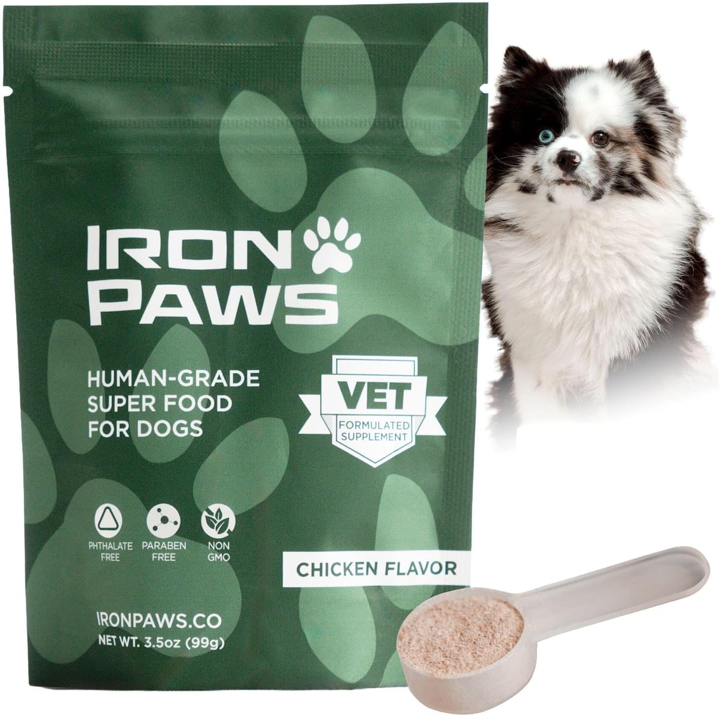 Human-Grade Superfood For Dogs, Premium Greens Powder Supplement For Dental Health, Longevity, Hip & Joint, Gut Health, Allergies, Immune Support, Skin & Coat - 3.5 oz Nutrient Dense Formula image 2