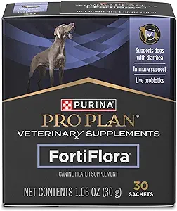 Purina Pro Plan Veterinary Supplements FortiFlora Probiotic Powder for Dogs, Daily Support for Digestive and Immune Health and Occasional Diarrhea
